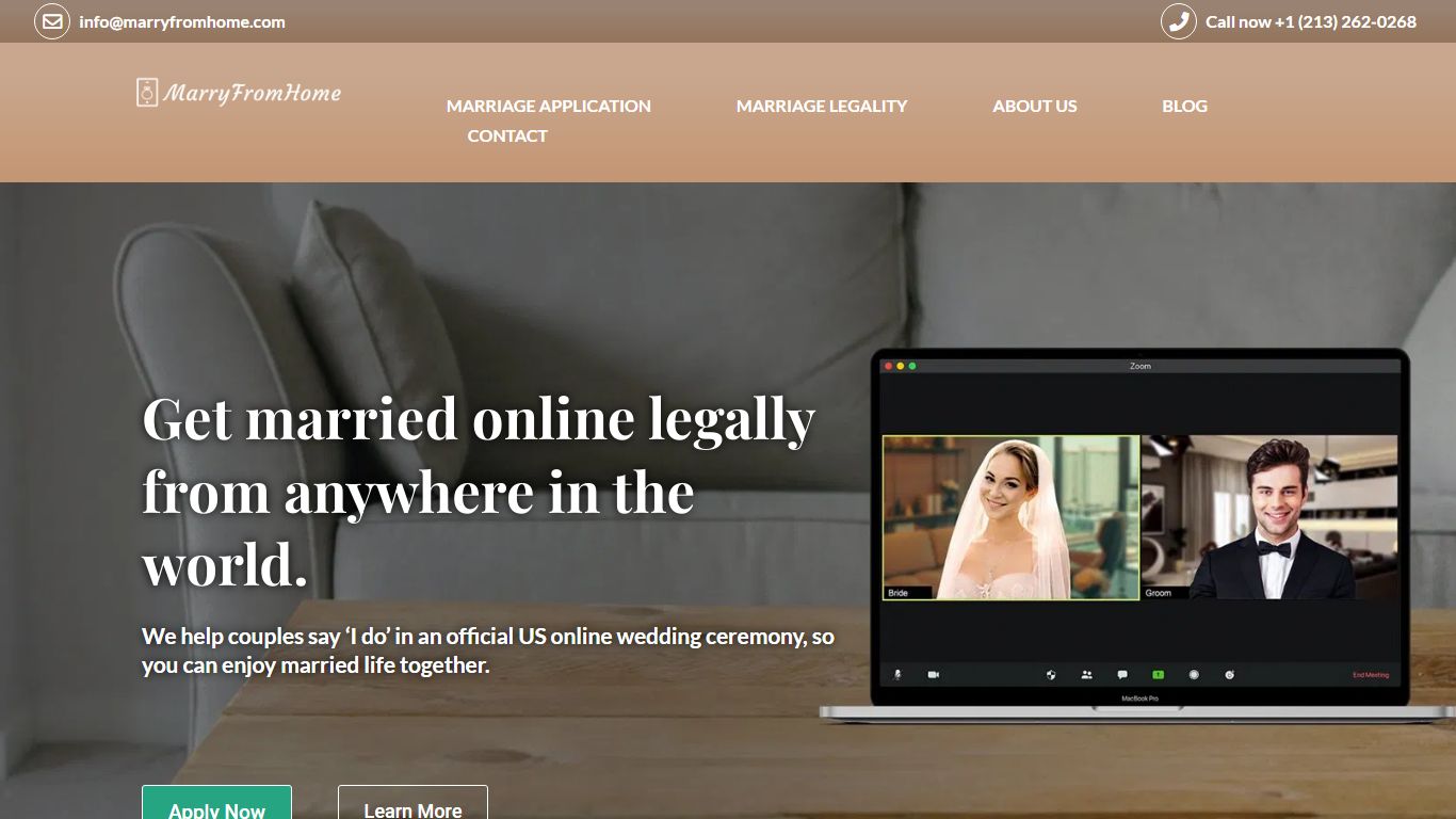 Get Married Online Legally Under US Law - MarryFromHome